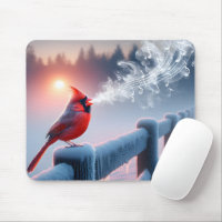 Chant cardinal sur une clôture d'hiver