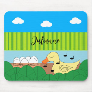 Tapis De Souris Chanter Mère Canard Près De L'Eau :