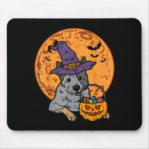 Tapis De Souris Chapeau de Sorcière Lune Citrouille Lanterne Hallo