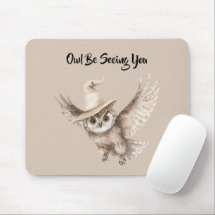 Tapis De Souris Chapeau d'Halloween Hibou Vous Verrons