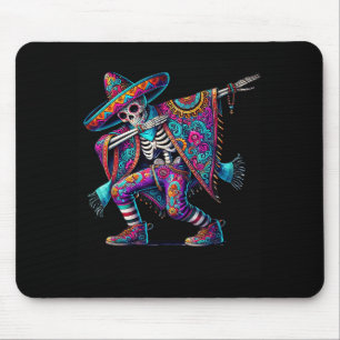 Tapis De Souris Chapeaux de fête de dabbing skeleton cinco de mayo