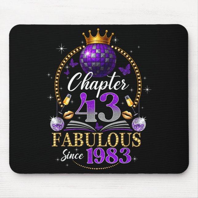 Tapis De Souris Chapter 43 Since 1983 Purple Disco Ball 43rd Birth (Devant)