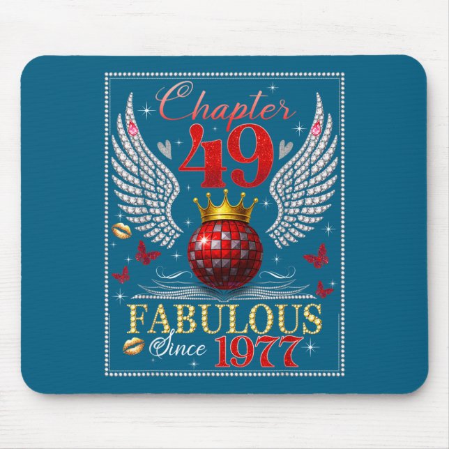 Tapis De Souris Chapter 49 Fabulous Est. 1977 Disco Ball 49th Birt (Devant)