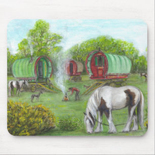 Tapis De Souris Chariots et chevaux gitans