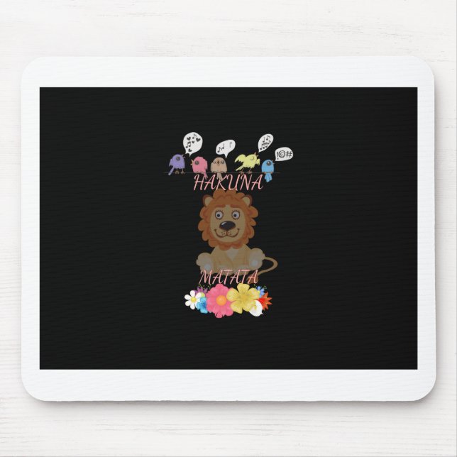 Tapis De Souris Charmant "Flora and Fauna Hakuna Matata" Lion bébé (Devant)