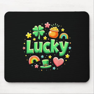 Tapis De Souris Charme Chanceux Pot d'Or de la Saint-Patrick Trèfl