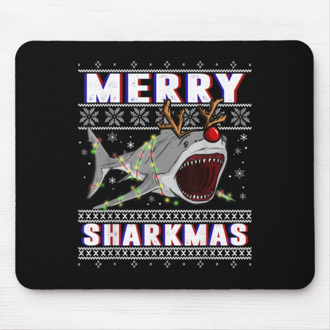 Tapis De Souris Charny Sharkmas Shark laides pulls de Noël (Devant)