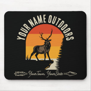 Tapis De Souris Chasse AJOUTER LE NOM À L'Extérieur Deer Elk Wilde