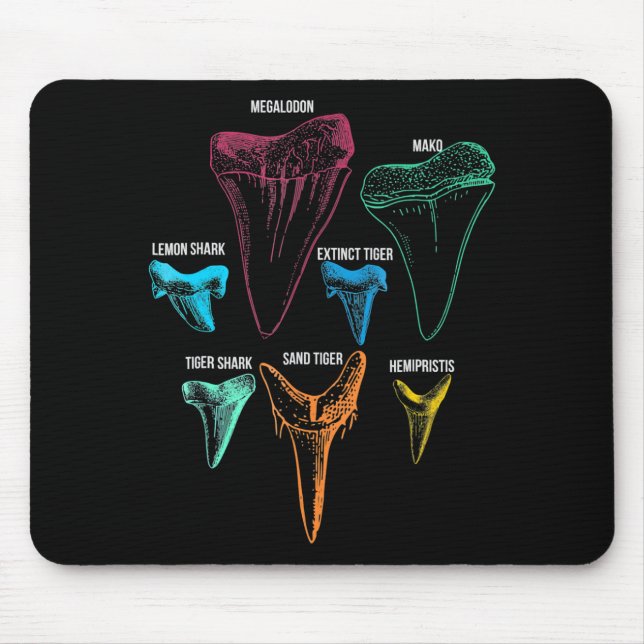 Tapis De Souris Chasse aux dents de requin - Cadeaux de requin fou (Devant)
