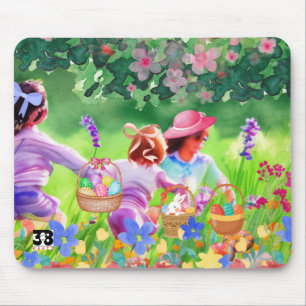 Tapis De Souris Chasse aux oeufs de Pâques