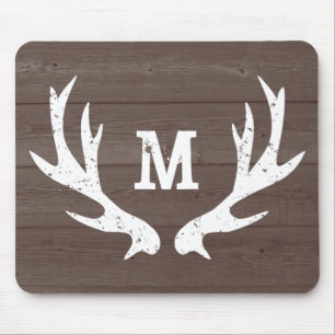 Tapis De Souris Chasse vintage bois de cerf monogramme pavé souris