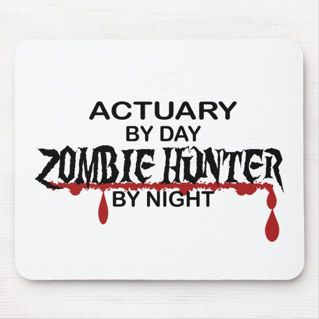 Tapis De Souris Chasseur de zombi d'actuaire par nuit (Devant)