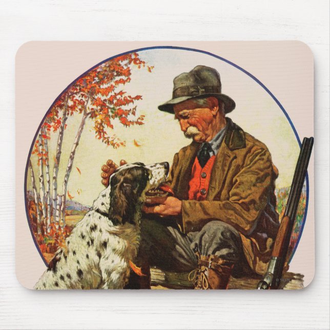 Tapis De Souris Chasseur et épagneul (Devant)