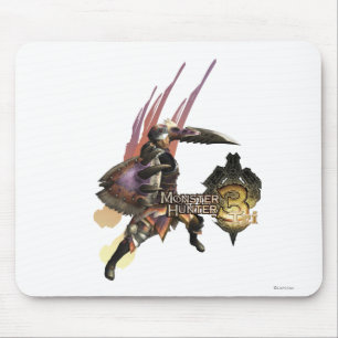 Tapis De Souris Chasseur féminin avec l'épée et le bouclier,