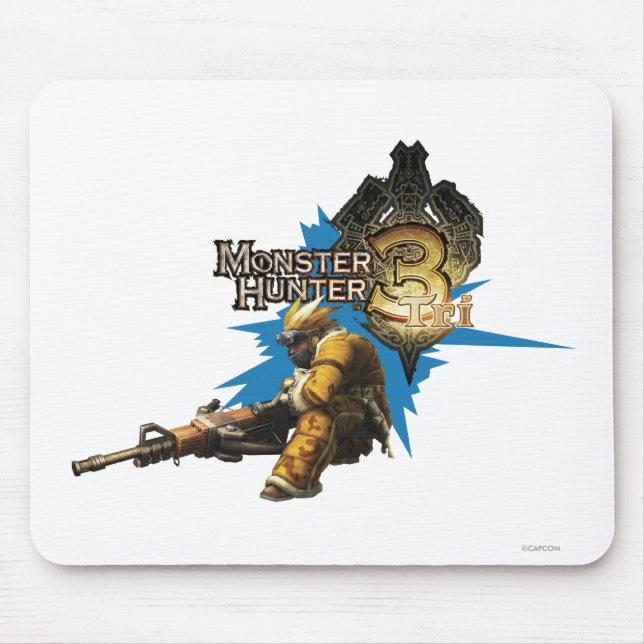 Tapis De Souris Chasseur masculin avec Bowgun, artilleur lourd (Devant)