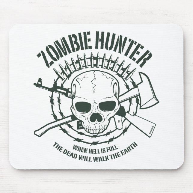 Tapis De Souris Chasseur Mousepad de zombi (Devant)