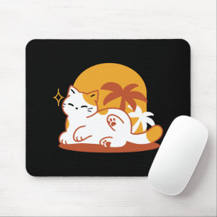 Tapis De Souris Chat adorable se relaxer au soleil - Animal de com