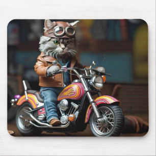 Tapis De Souris Chat adorable sur la souris de moto Vintage