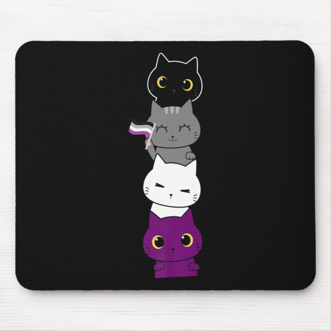Tapis De Souris Chat Aexo Pride Cute Ace Drapeau Animal Animaux Am (Devant)