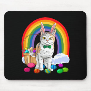 Tapis De Souris Chat américain à poil dur Œufs de Pâques Lapin