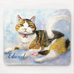 Tapis De Souris Chat aquarelle