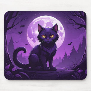 Tapis de souris Chat au Clair de Lune