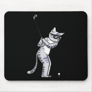 Tapis De Souris Chat Avec Golf Club Golf Golf Joueur Golf