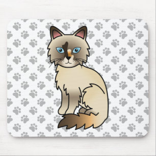 Tapis De Souris Chat Birman écaille de tortue / Ragdoll mignon & p