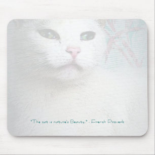 Tapis De Souris Chat blanc Mousepad