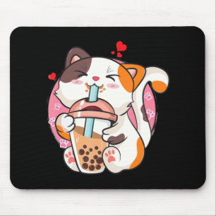 Tapis De Souris Chat Boba Tea Bubble Tea Anime Kawaii Neko Kids Te