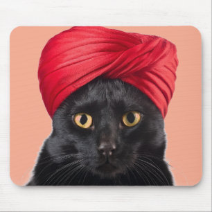 Tapis De Souris Chat Bombay Portant Un Turban