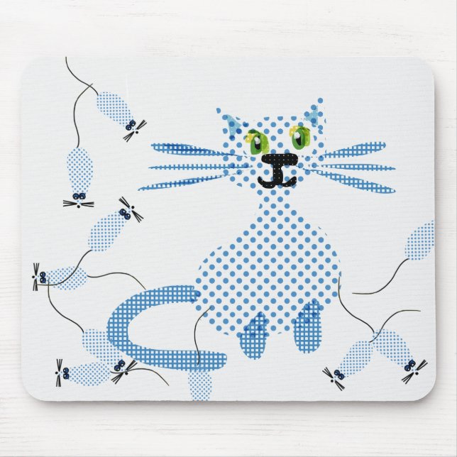 Tapis De Souris Chat chasse souris (Devant)