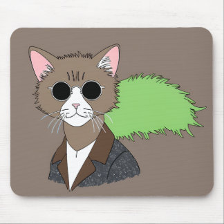 Tapis De Souris Chat cool dans le tablier de souris rétro Shades