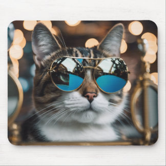 Tapis De Souris chat cool en lunettes de soleil, chat