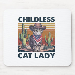 Tapis De Souris Chat Cowboy Sans Enfant Dame De Chat Pour L'Électi