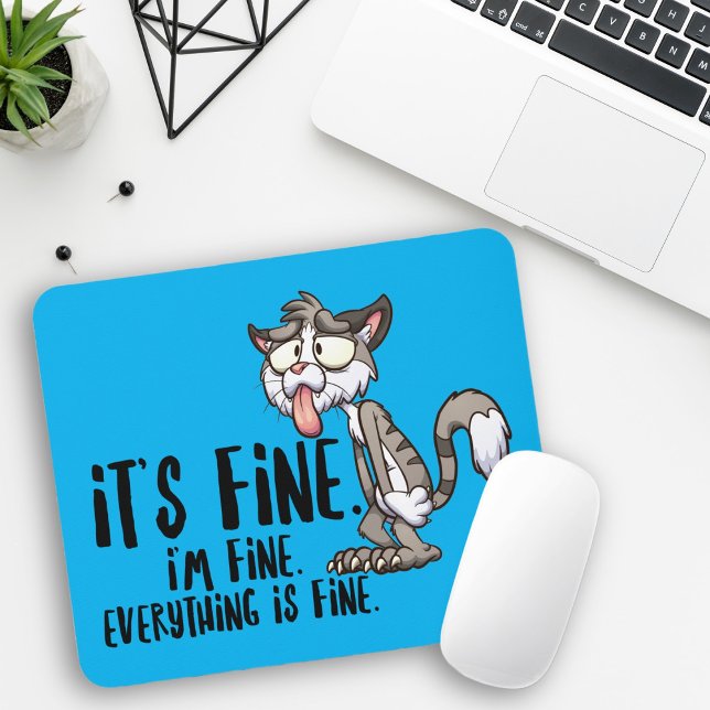 Tapis De Souris Chat d'anxiété stressé drôle (Créateur téléchargé)