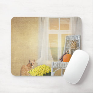 Tapis De Souris Chat d'automne