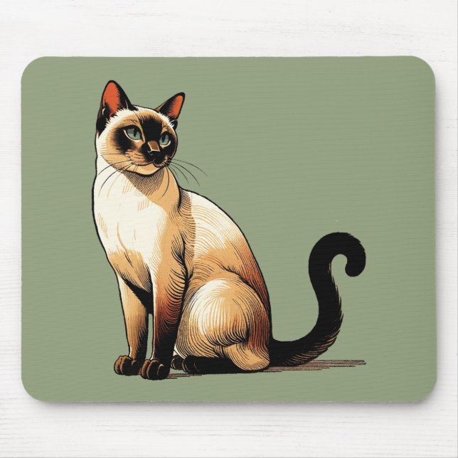 Tapis De Souris Chat de Siamese (Devant)