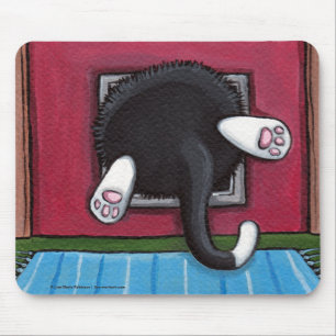 Tapis De Souris Chat de smoking coincé dans un aileron de chat -