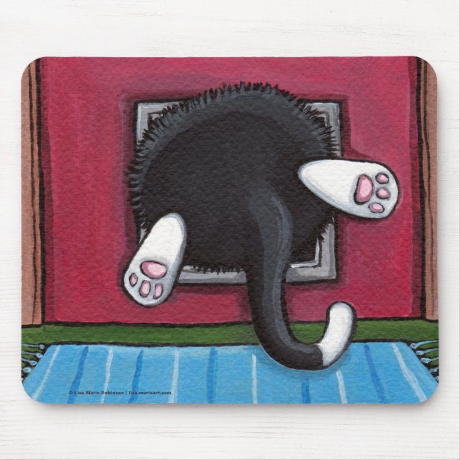 Tapis De Souris Chat de smoking coincé dans un aileron de chat - (Devant)