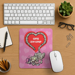 Tapis De Souris Chat drôle Ajoutez votre propre texte Chat fou à l