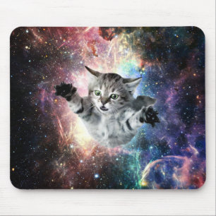Tapis De Souris Chat drôle dans l'espace