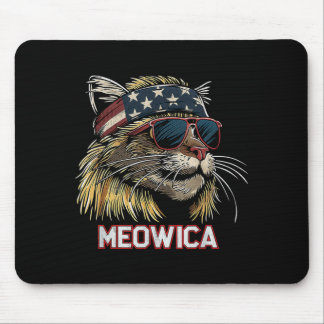 Tapis De Souris Chat - Drôle du 4 juillet Drapeau américain Fête d