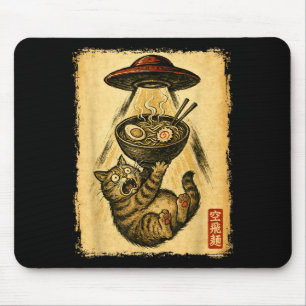 Tapis De Souris Chat Drôle Ramen Ufo Pour Hommes Femmes Adolescent