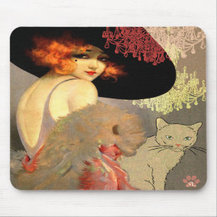 Tapis De Souris Chat et lustre Mousepad de Veronica