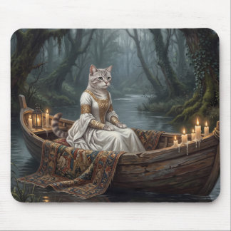 Tapis De Souris Chat Éthéré dans un Bateau