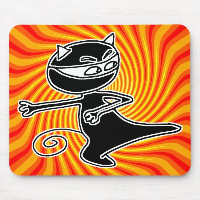 Tapis De Souris Chat Firekick Mousepad de Ninja (Devant)