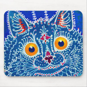 Tapis De Souris Chat gothique bleu