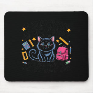 Tapis De Souris Chat J'ai survécu 67 jours d'école Enseignants Élè
