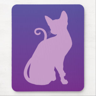 Tapis De Souris Chat Lilac sur Violet